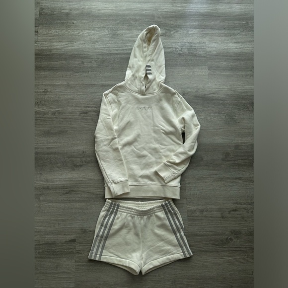 adidas Other - IVY PARK Adidas Cream Hoodie and Shorts Set teen girls like new
